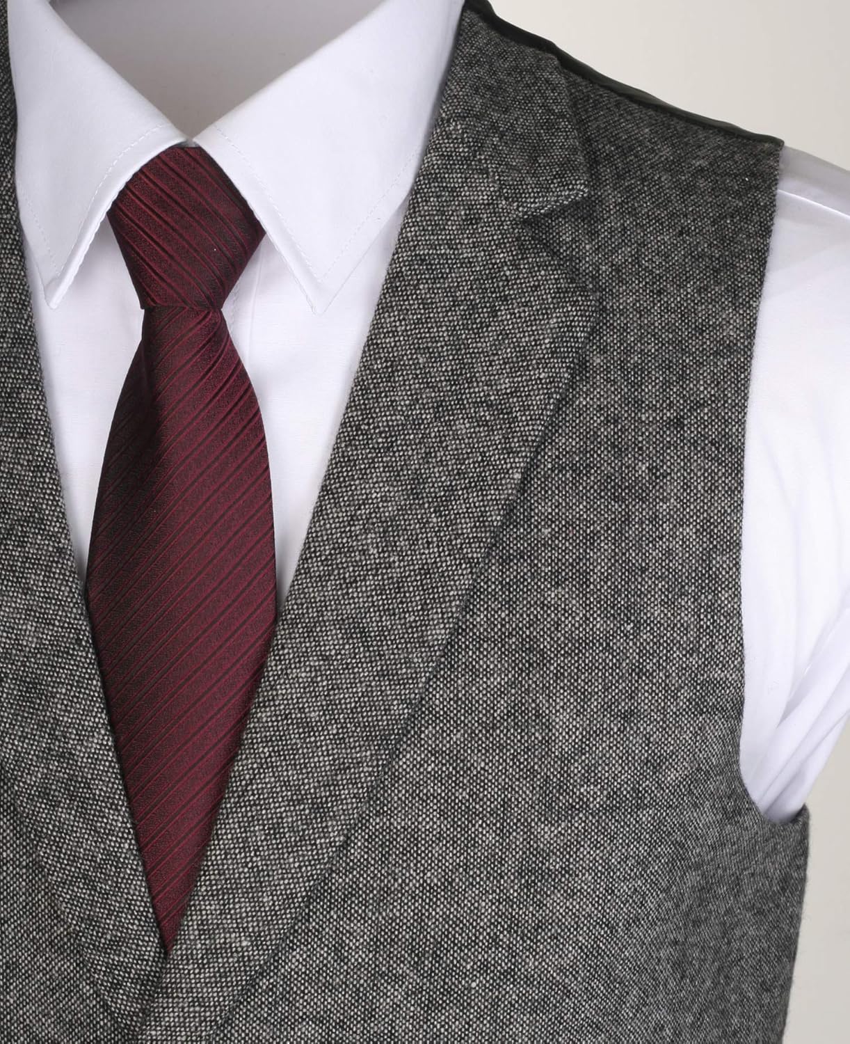 Ruth&Boaz 2Pockets 4Buttons Wool Herringbone Tweed Tailored Collar Suit Vest - Image 3