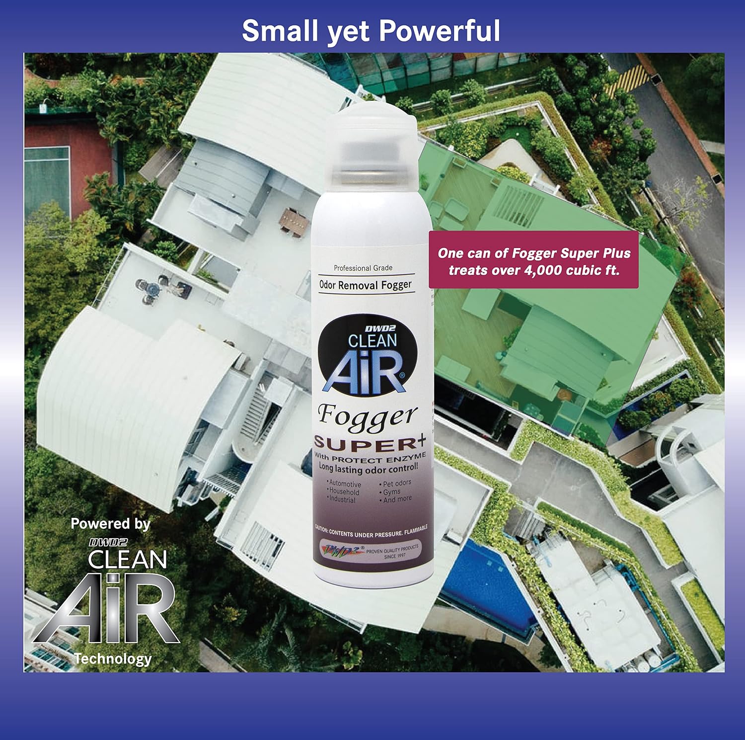 DWD2 Clean Air Odor Removal Fogger Super Plus – Enzyme-Based Interior Odor Control for Cars, Homes & Enclosed Spaces, Plant-Based, Non-Toxic, Powerful Formula for Air Freshening