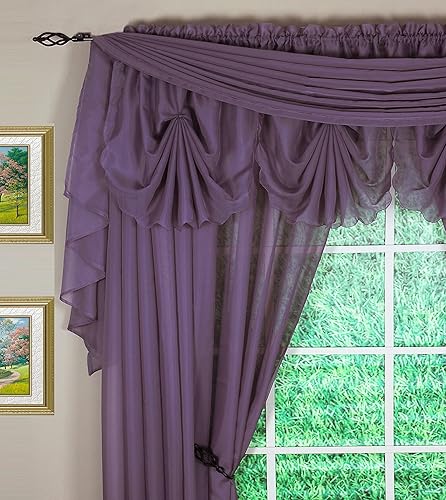 Vista 112 de Today's Curtain - Cortina Emelia de gasa original, panel de 84 pulgadas, negro, 60 pulgadas de ancho x 84 pulgadas de largo