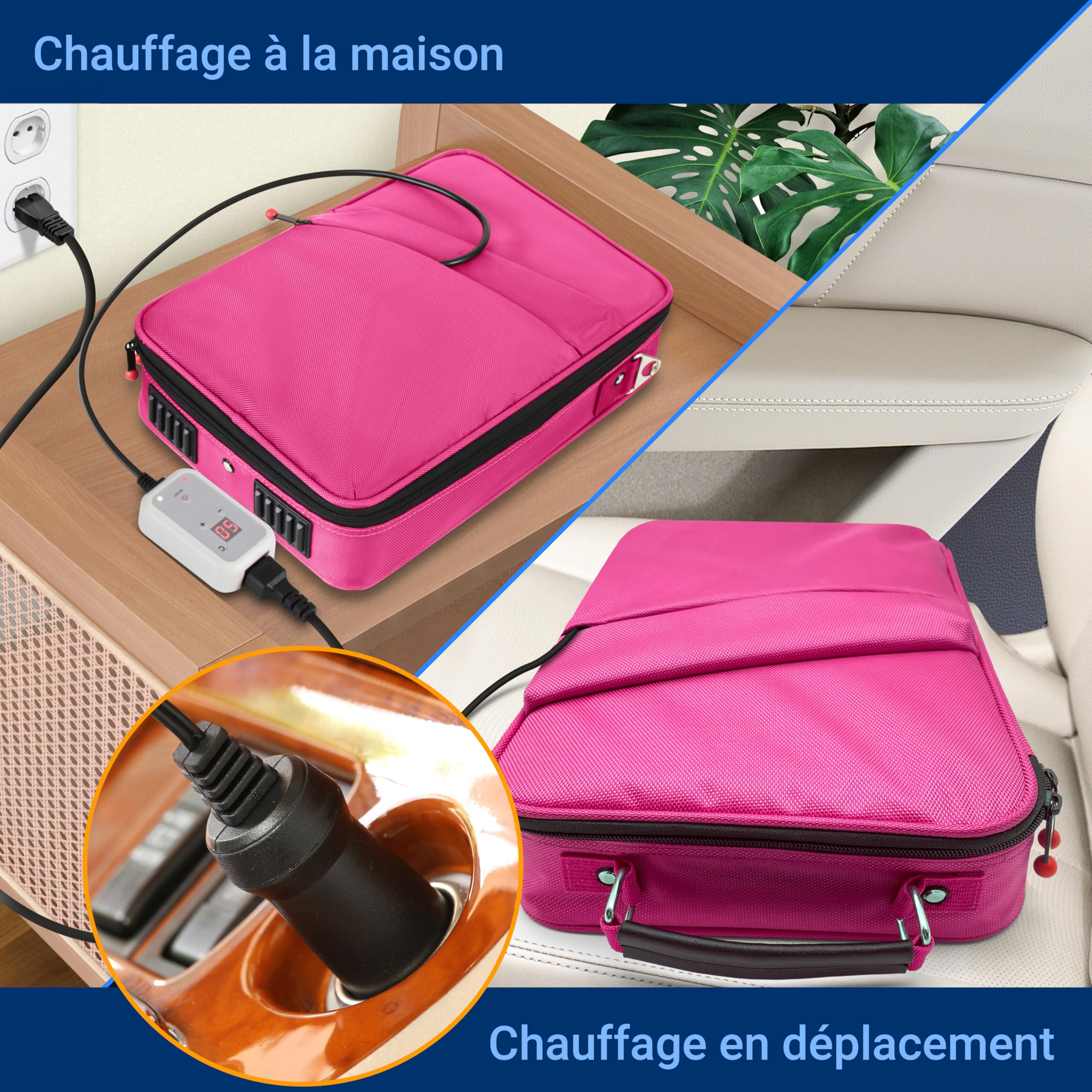 SereneLife Kit de Massage à Pierre Chaude – Système Portable de Thérapie avec Pierre Chauffée, avec Contrôleur Numérique de Température, 12 Pierres de Massage, Pierres Rondes Basaltiques Lisses