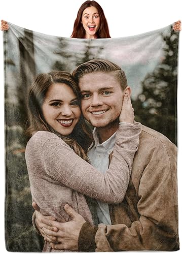 Ship Next Day, Manta personalizada con fotos personalizadas, manta personalizable, regalos divertidos de Navidad personalizados para parejas, novia,