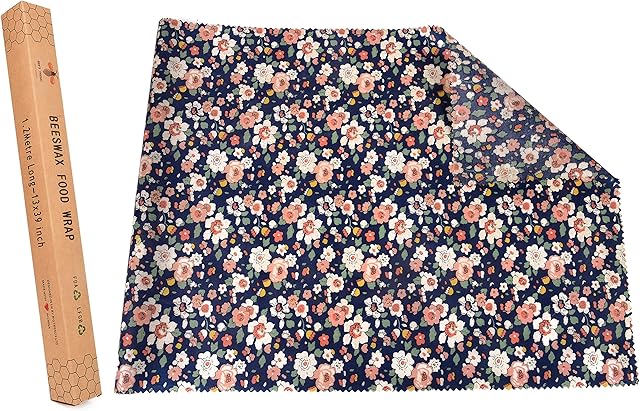 Large Reusable Beeswax Food Wrap Roll 32 cm x 1.2m  Cut to Fit; for Sandwiches, Cheese, Vegetables