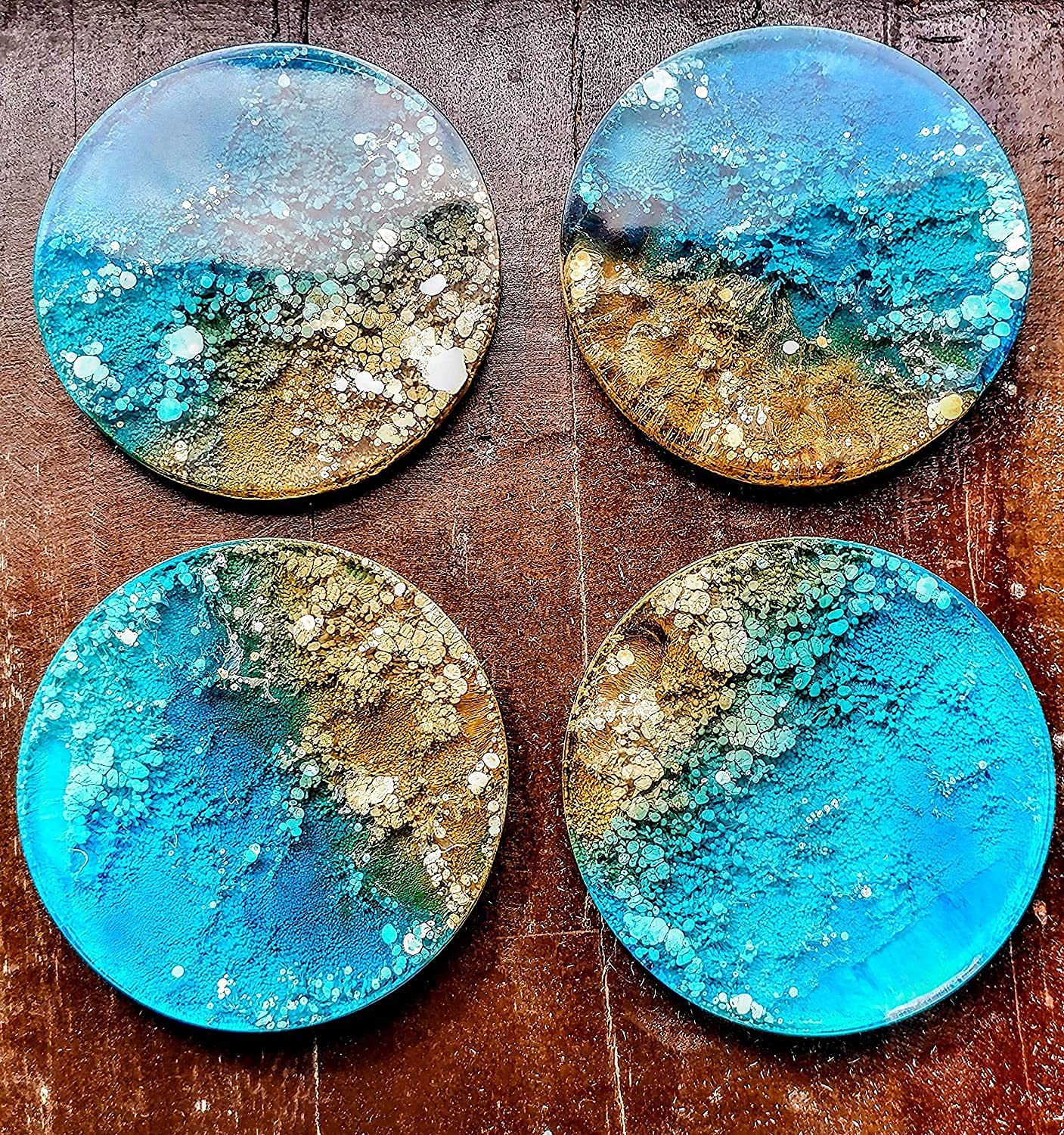 Like it 2PCS Round Silicone Molds for Coasters Epoxy for Casting with Resin Art Clay Cement Pack of 2 (Circle) (4 in) 2