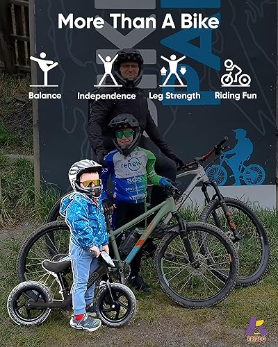Miniatura 2 de KRIDDO Bicicleta de equilibrio para niños de 2 años, de 24 meses a 5 años, bicicleta de empuje de 12 pulgadas con placa personalizada (3 juegos de