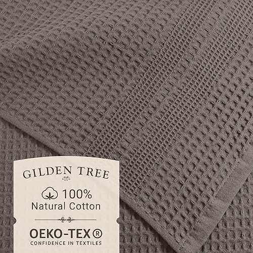 Miniatura 2 de GILDEN TREE Juego de toallas finas de secado rápido, 2 toallas de baño, 2 toallas de mano, 2 toallas pequeñas, estilo clásico (piedra)