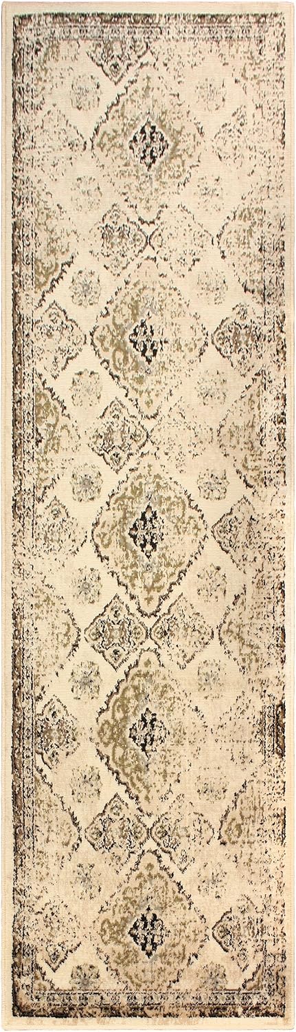 BNM Damask Diamond Indoor Area Rug, Perfect for Office, Living Room, Entryway, Bedroom, Kitchen, Hallway, Hardwood, Tile, or Carpet Cover, Floor Covering, Luxury Home Decor, 4' x 6', Black