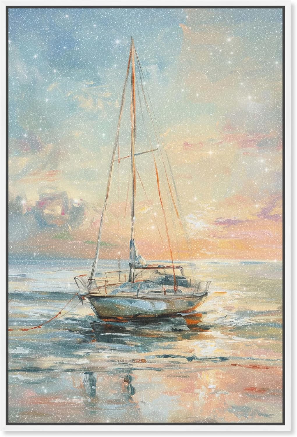 Art Remedy Boat On The Shore Gallery Wrapped Sailing 1 Piece Canvas Wall Art, 10" x 15", Gallery Wrapped
