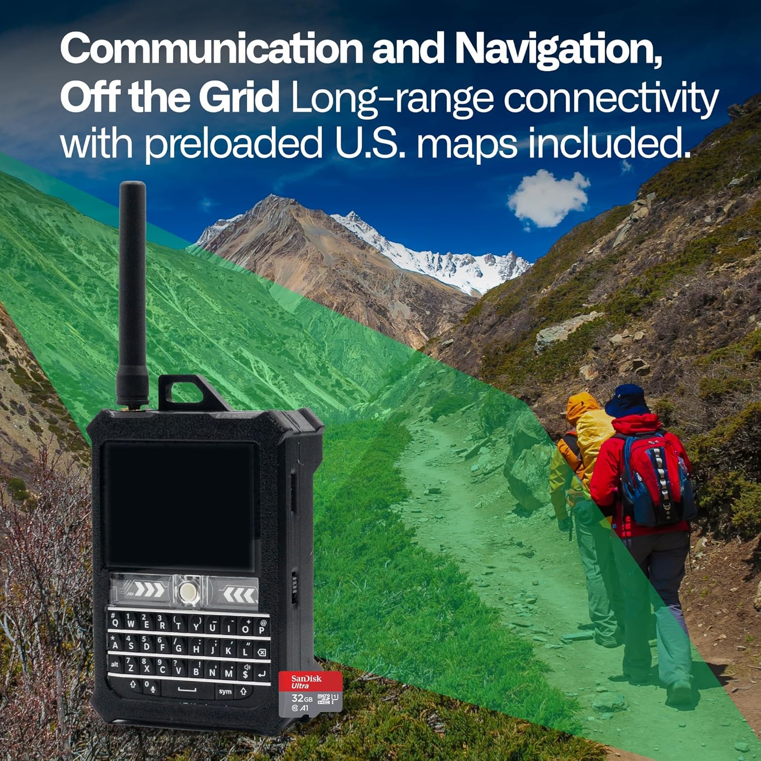 Ranger Magnum LoRa Communication Device with GPS, Touchscreen & QWERTY Keyboard + 32GB SD Card with Preloaded U.S. Maps, Standalone Off-Grid Communication for Emergency & Outdoor Use