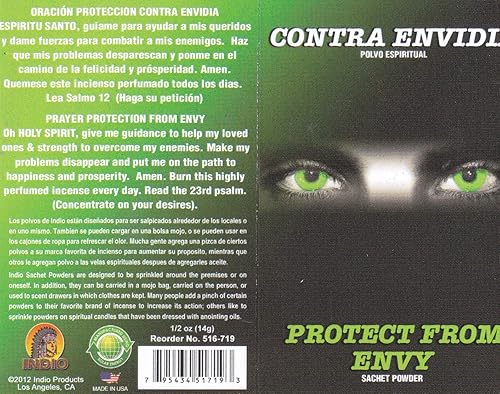 CONTRA ENVIDIA POLVO ESPIRITUAL, PROTEGE DE ENVY POLVO Y ORACION 1/2 oz de Hibiscus Express