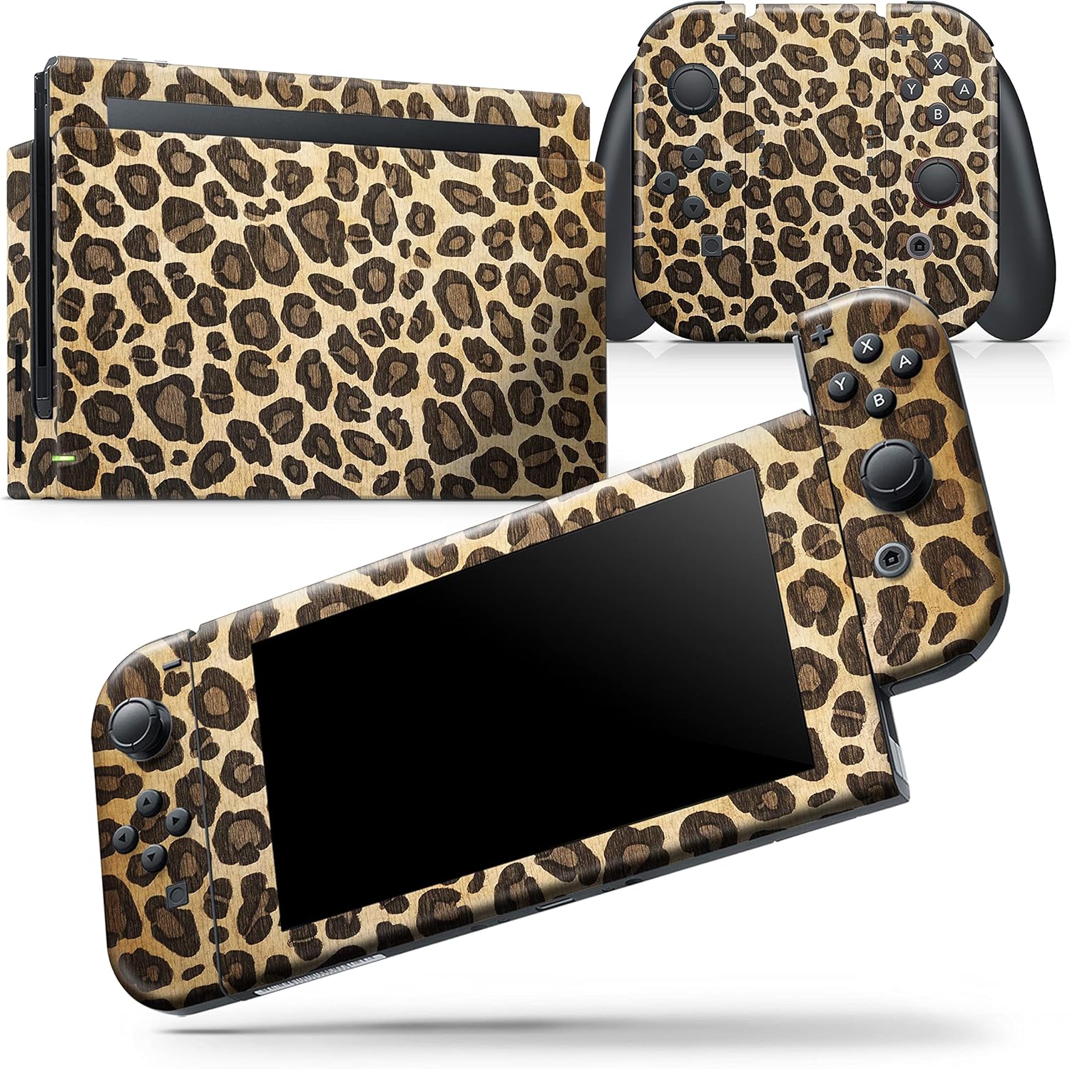 Design Skinz - Compatible with Nintendo Switch Console + Joy-Con - Skin Decal Protective Scratch-Resistant Removable Vinyl Wrap Cover - Vibrant Leopard Print V23
