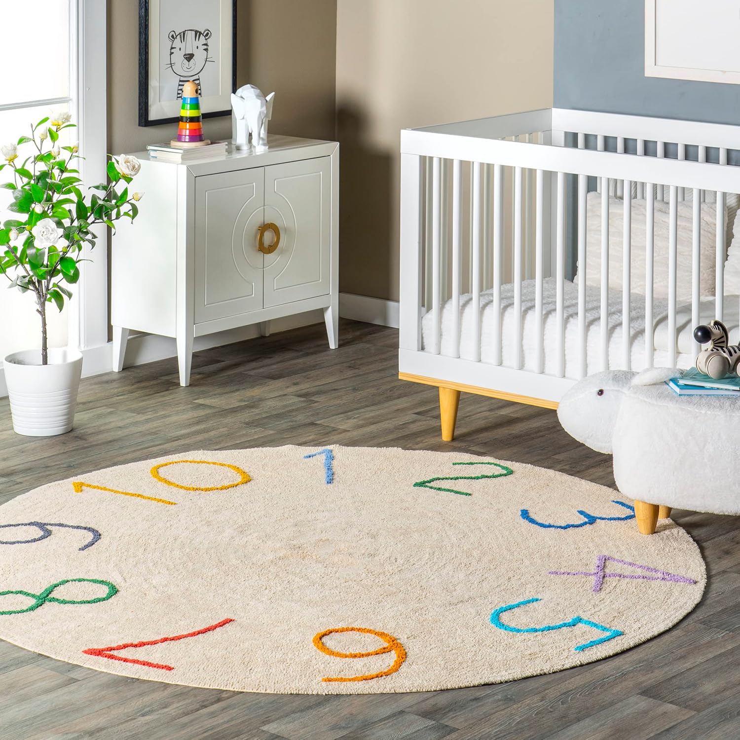 nuLOOM Arely Numbers Machine Washable Kids Accent Rug, 4