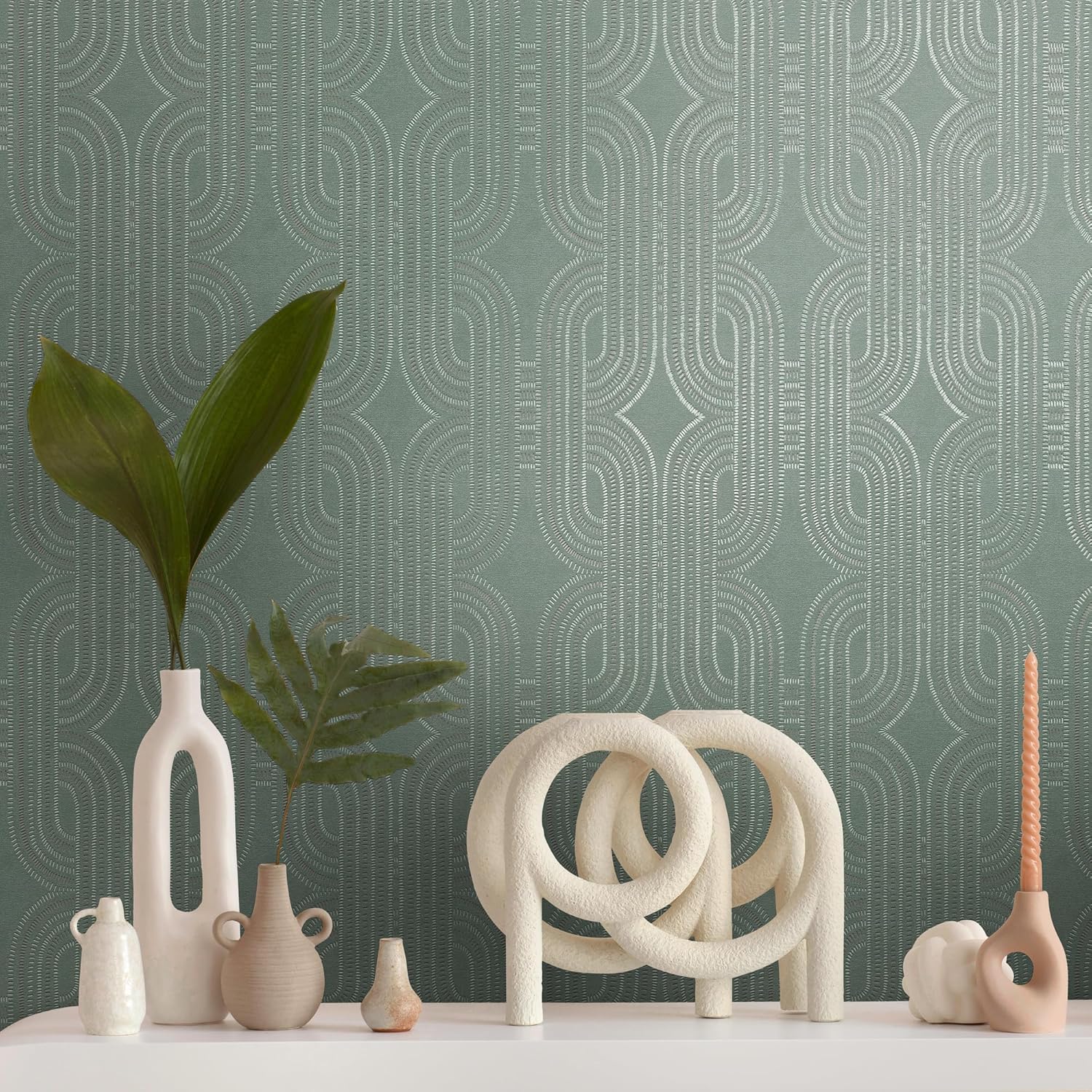 A.S. Création 399375 Non-Woven Wallpaper with 3D Effect - High-Quality Wallpaper Graphic in Blue, Green, Brown, White - Non-Woven Wallpaper 3D Look - Made in Germany