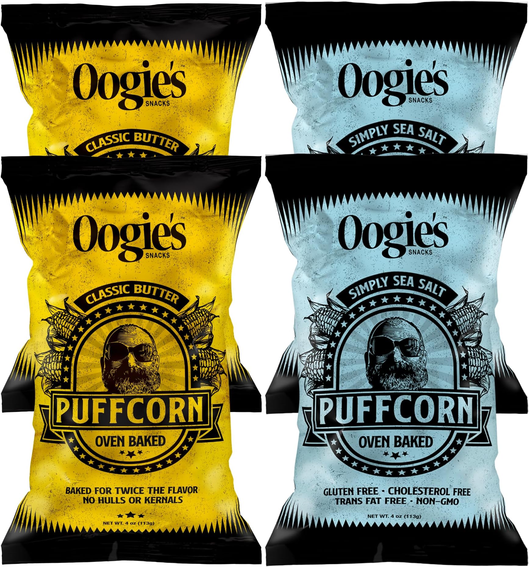 Oogie's Gourmet Puffcorn 4 Pack Variety Flavor Pack