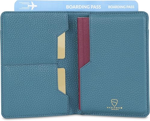 Miniatura 2 de Vaultskin KENSINGTON - Tarjetero para pasaporte y vacunación para viajes con bloqueo RFID, funda de cuero para tarjetas para hombres y mujeres
