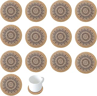 opamoo Sottobicchieri in Sughero, 14 Pezzi Motivo Mandala Sottobicchiere, Sottobicchieri Rotondi, Sottobicchieri Antiscivolo, Sottobicchieri in Marmo, Sottobicchieri in feltro Per Bevande, Tazze, Bar