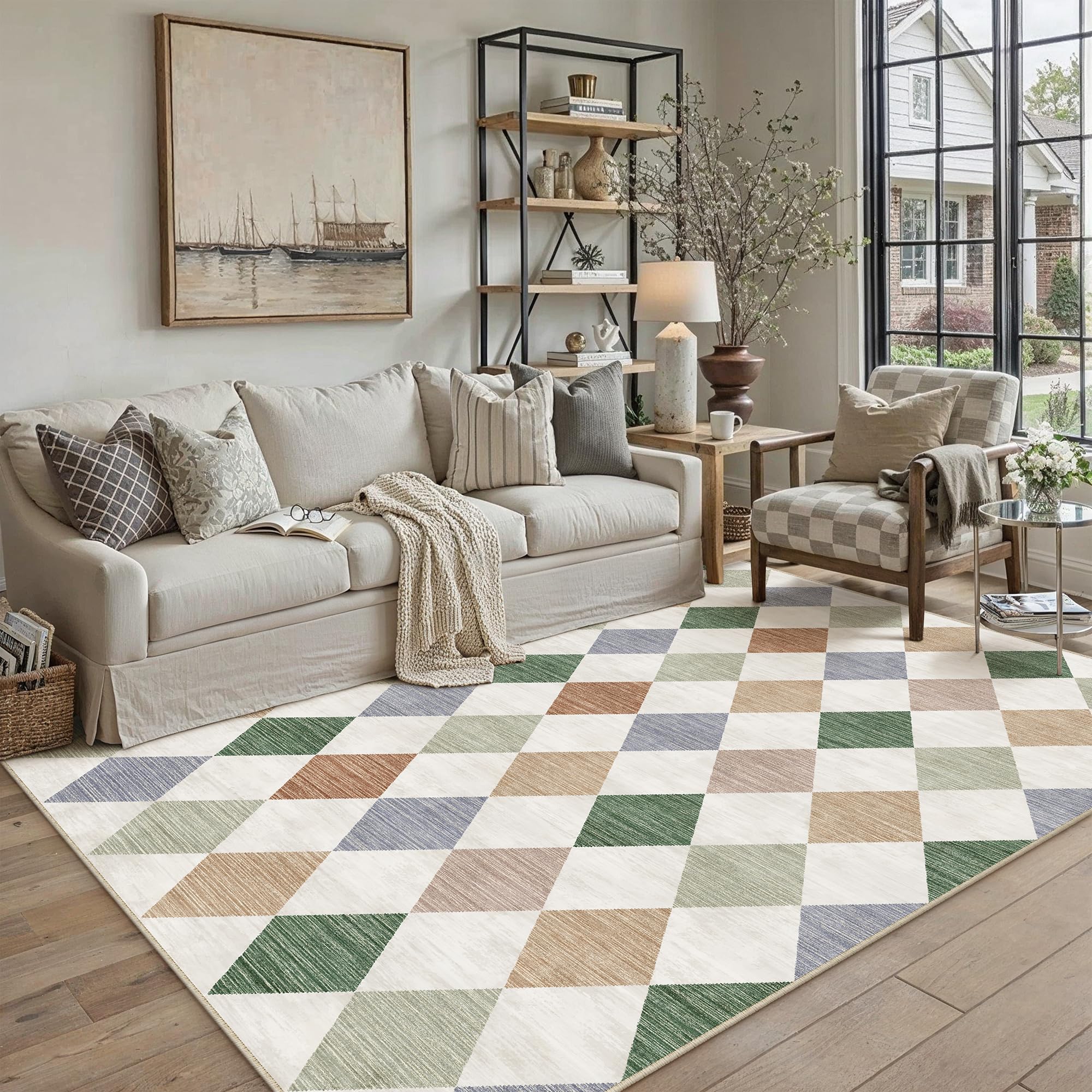 PureCozy Rugs Living Room Area Rug 160x230cm Multicolour Washable — image 1