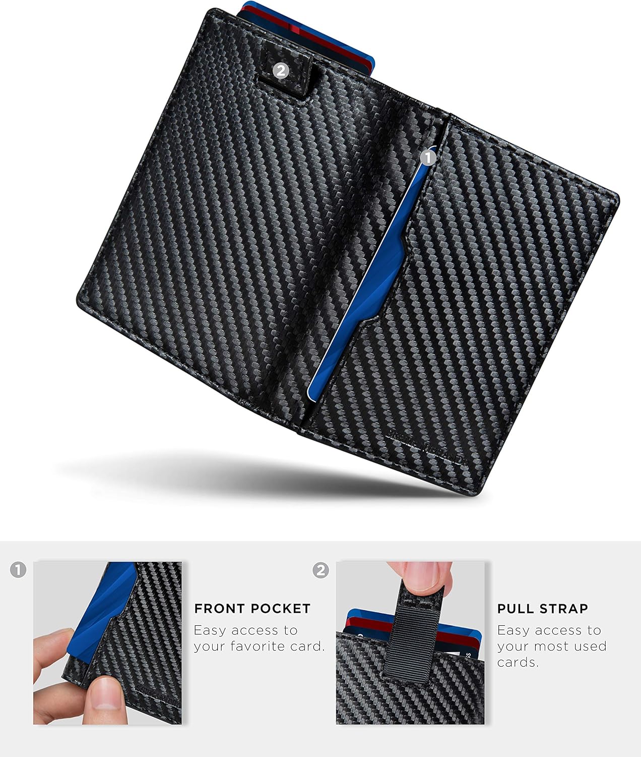 SERMAN BRANDS - Wallets for Men Slim Mens leather RFID Blocking Minimalist Card Front Pocket Bifold Travel Thin - Image 5