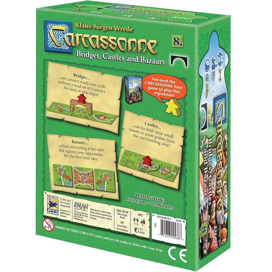カルカソンヌ 拡張8個セット Amazon.co.jp: Carcassonne: Bridges Castles Bazaars Expansion