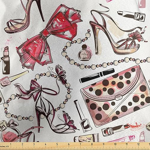 Miniatura 142 de Tela de panda Lunarable de The Yard, diseño de oso asiático con dibujos animados comiendo hojas y ramas, animal silvestre, tela decorativa para