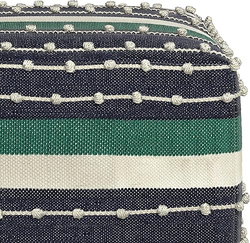 Miniatura 17 de SIMPLIHOME Sommer - Puf cuadrado bohemio en tejido de telar natural y gris topo para sala de estar, dormitorio y habitación de los niños