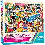 MasterPieces Vintage 1000 Piece Jigsaw Puzzle for Adults - Groovy Times - Retro 60s & 70s Collage - 19.25x26.75