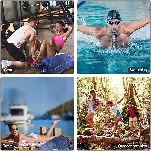 Vista 42 de BeeGreen Mochila con cordón para hombres y mujeres, atlético, gimnasio, deportes, entrenamiento, playa, natación Negro