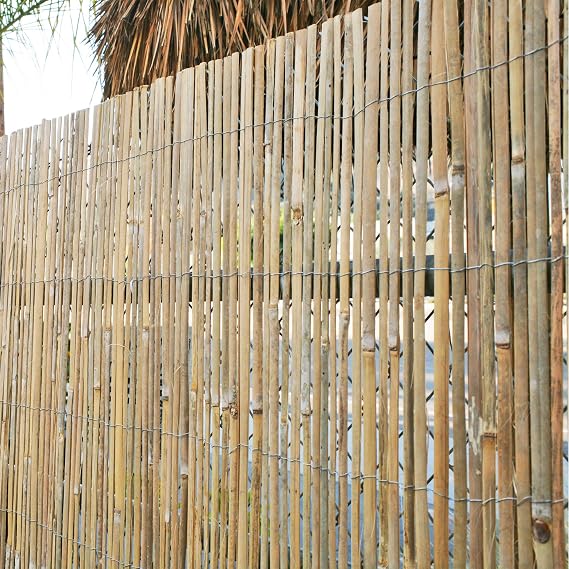 Forever Bamboo Natural Split Rolled Bamboo Fence Panel for Garden Privacy Fence Screen for Indoor or Outdoor 4 Ft H x 6 Ft L