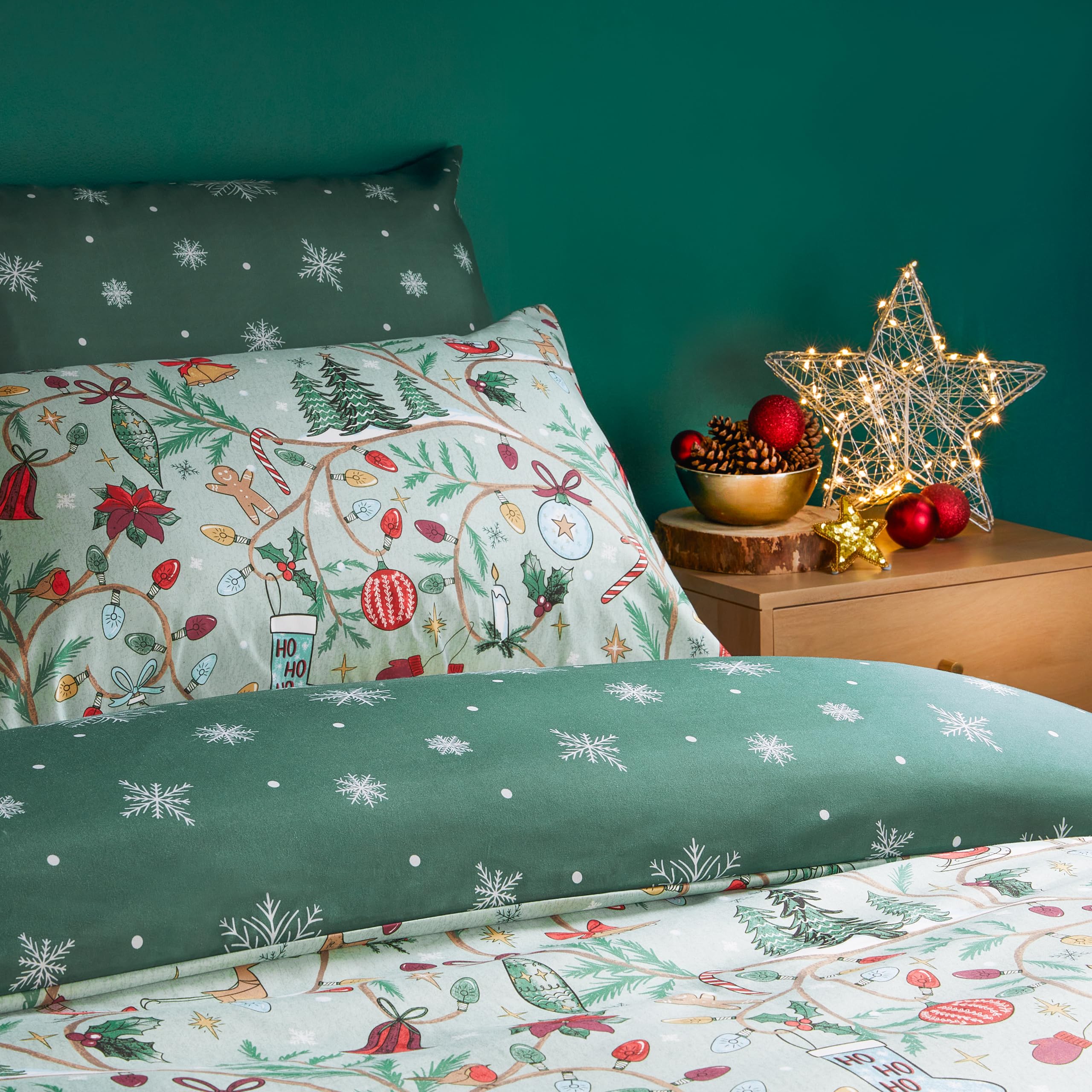 furn. Duvet Day Noelle Set Copripiumino (Verde - Super King)