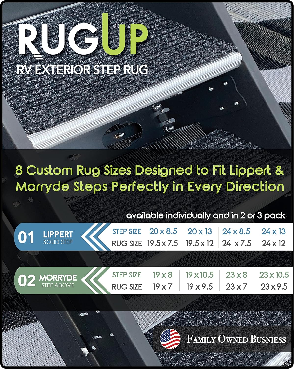 Trailersphere RUGUP for Lippert Solid Step and MORryde Step Above (2 Pack Rug Lippert Solid Step, 24" * 7.5")