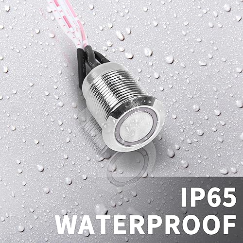 Miniatura 4 de YACSEJAO Interruptor de chasis de 0.472in, botón de metal para anfitrión de computadora, cable de interruptor de metal azul LED botón de encendido