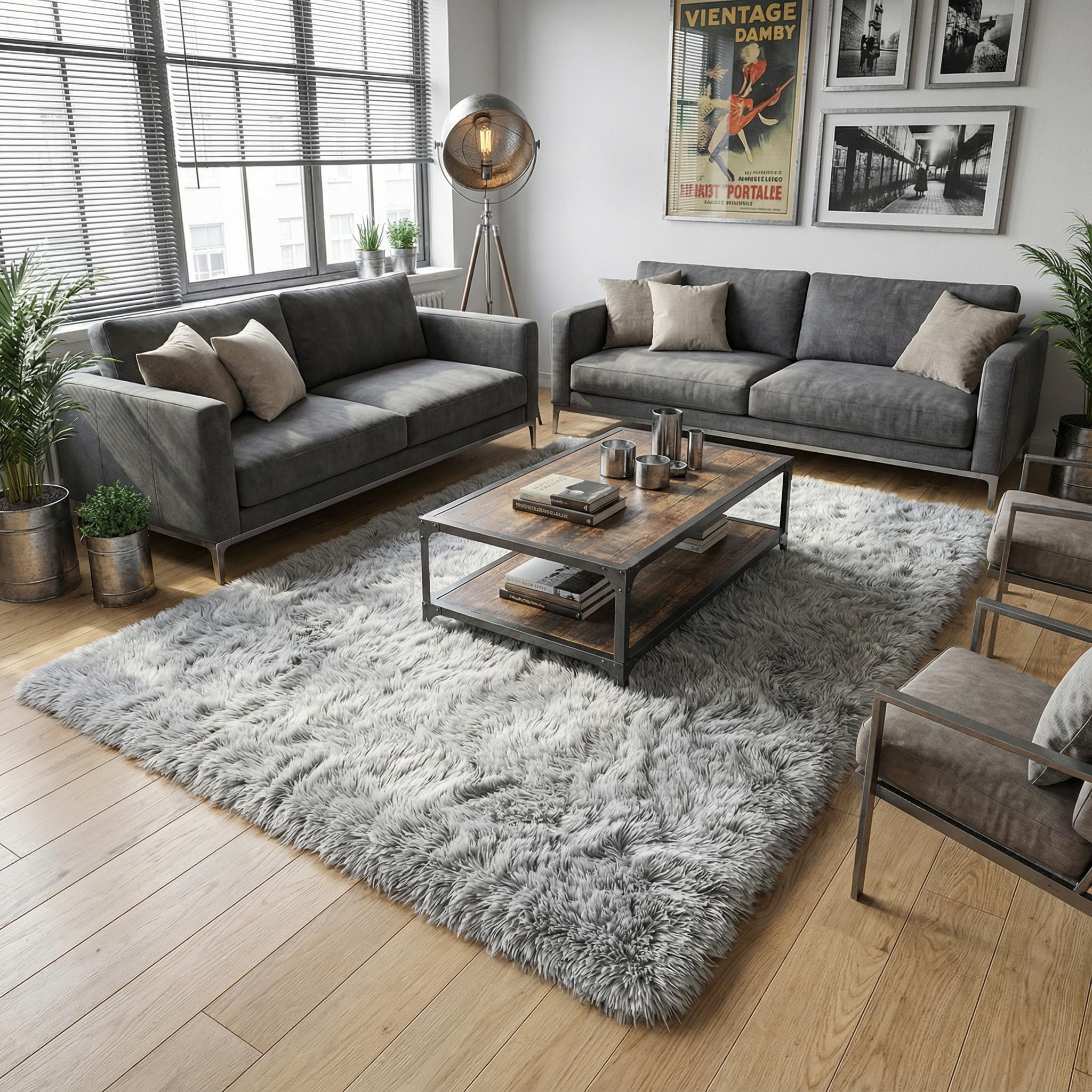 Merelax Soft Modern Indoor Large Shaggy Rug for Bedroom Livingroom