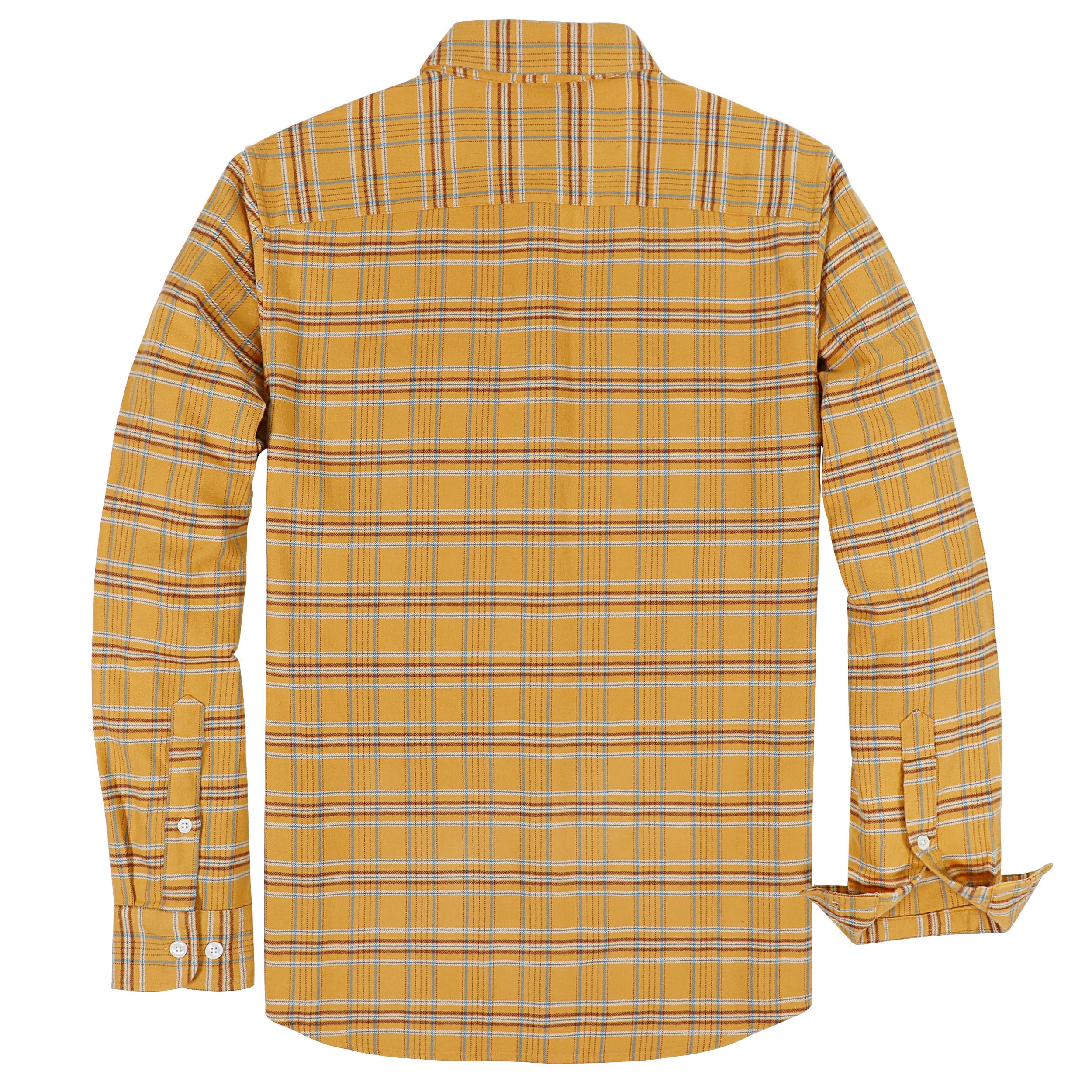 Dubinik® Camicia Flanella Uomo Camicia Quadri Uomo Cotone Casual Button Down Invernale Camicia in Flanella Leggera con Tasche