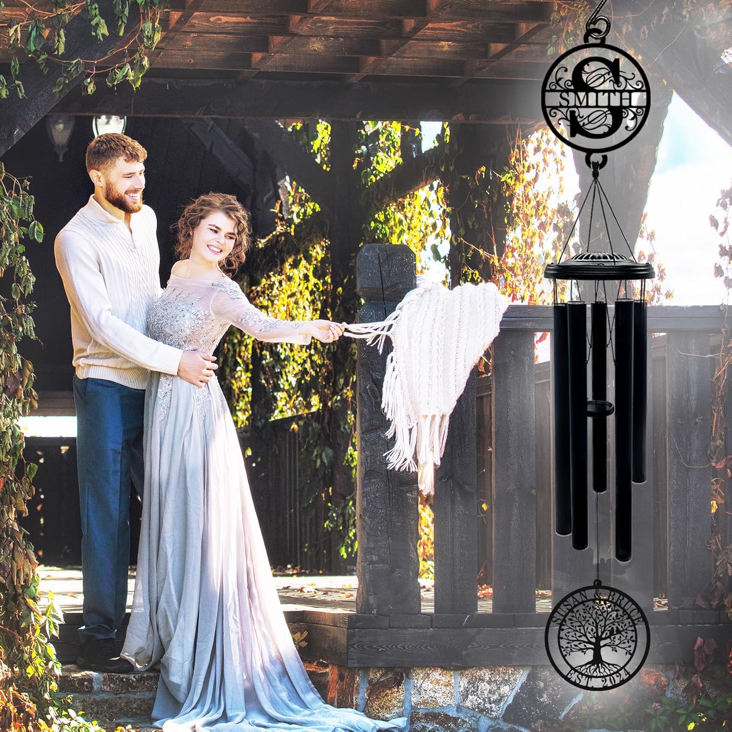 Personalized Weddings Wind Chime Gifts for Weddings or Anniversaries Custom Chime Gifts Custom Metal Sign Gift for Couple Parents Friends