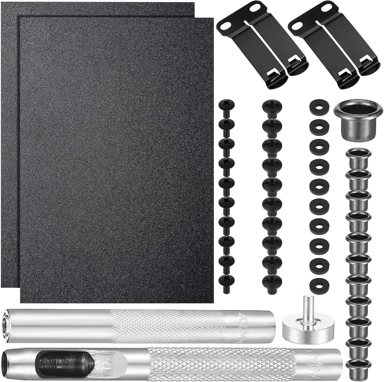 Holster Hardware Kit, 87pcs Tactical Belt Clip & Fastener Kit with Thermoform Sheets for Gun Holster Making, Includes Screws, Eyelets, Belt Clips for DIY Thermoform & EDC Gear Repair