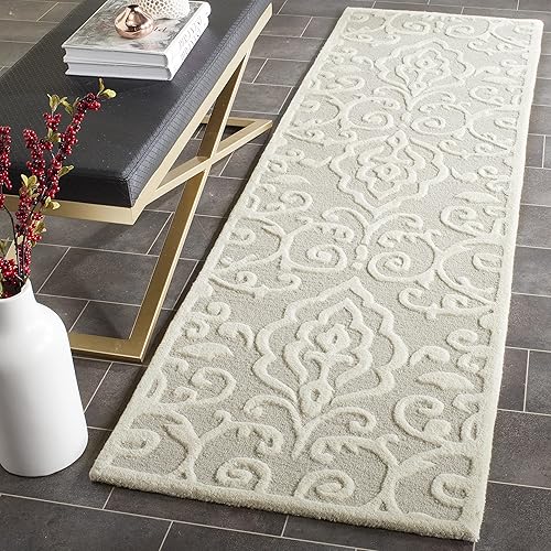 Miniatura 10 de Martha Stewart x SAFAVIEH - Colección de alfombras de área, 8 x 10 pies, lana hecha a mano, diseño de desplazamiento Marais, ideal para sala de En