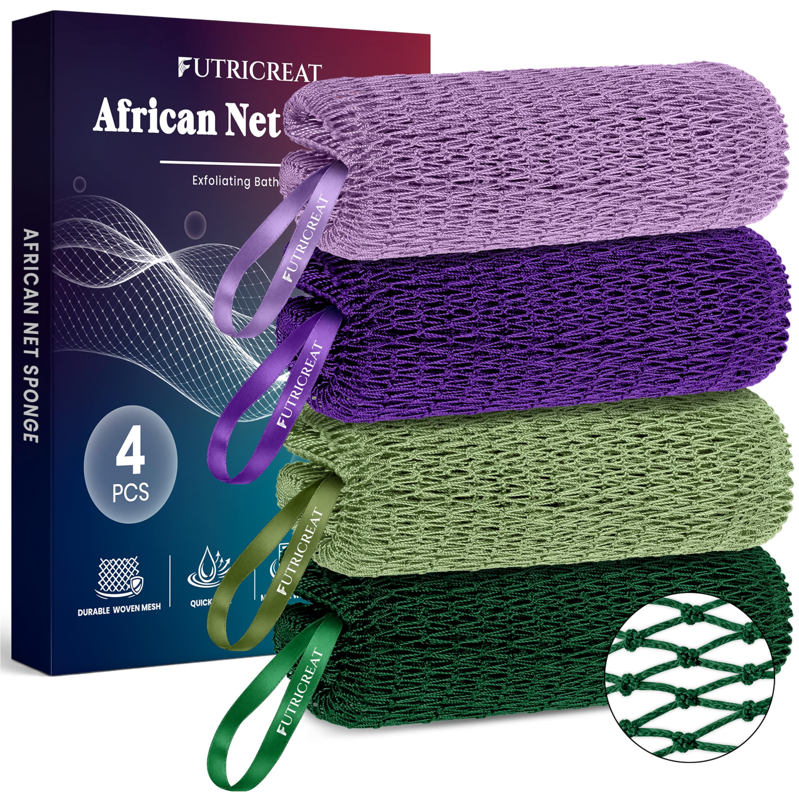 African Net Sponge - Exfoliating Back Scrubber -18