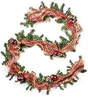 Vista 1 de Philipppa - Guirnalda de Navidad artificial preiluminada con luz LED blanca cálida de 9 pies