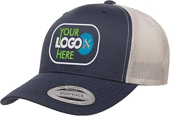 Custom Trucker Hat. YP 6606 Embroidered Your Own Logo Curved Bill Snapback