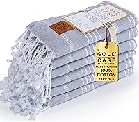 Vista 14 de Gold CASE Juego de 6 Toallas de Playa Turcas – Toallas de Baño Grandes 100% Algodón 70 x 38'' – LYCIA de Tamaño Extra Grande, Secado Rápido y Sin