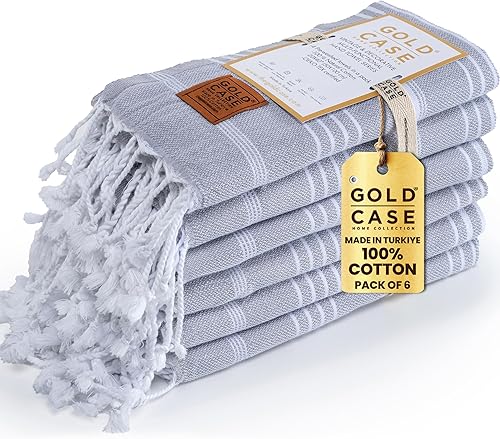 Miniatura 14 de Gold CASE Juego de 6 Toallas de Playa Turcas – Toallas de Baño Grandes 100% Algodón 70 x 38'' – LYCIA de Tamaño Extra Grande, Secado Rápido y Sin