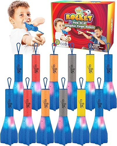 IPIDIPI TOYS Finger Rockets - Lanzador de cohetes de espuma para niños, recuerdos de fiesta, cohetes aéreos de alto vuelo, regalos divertidos para