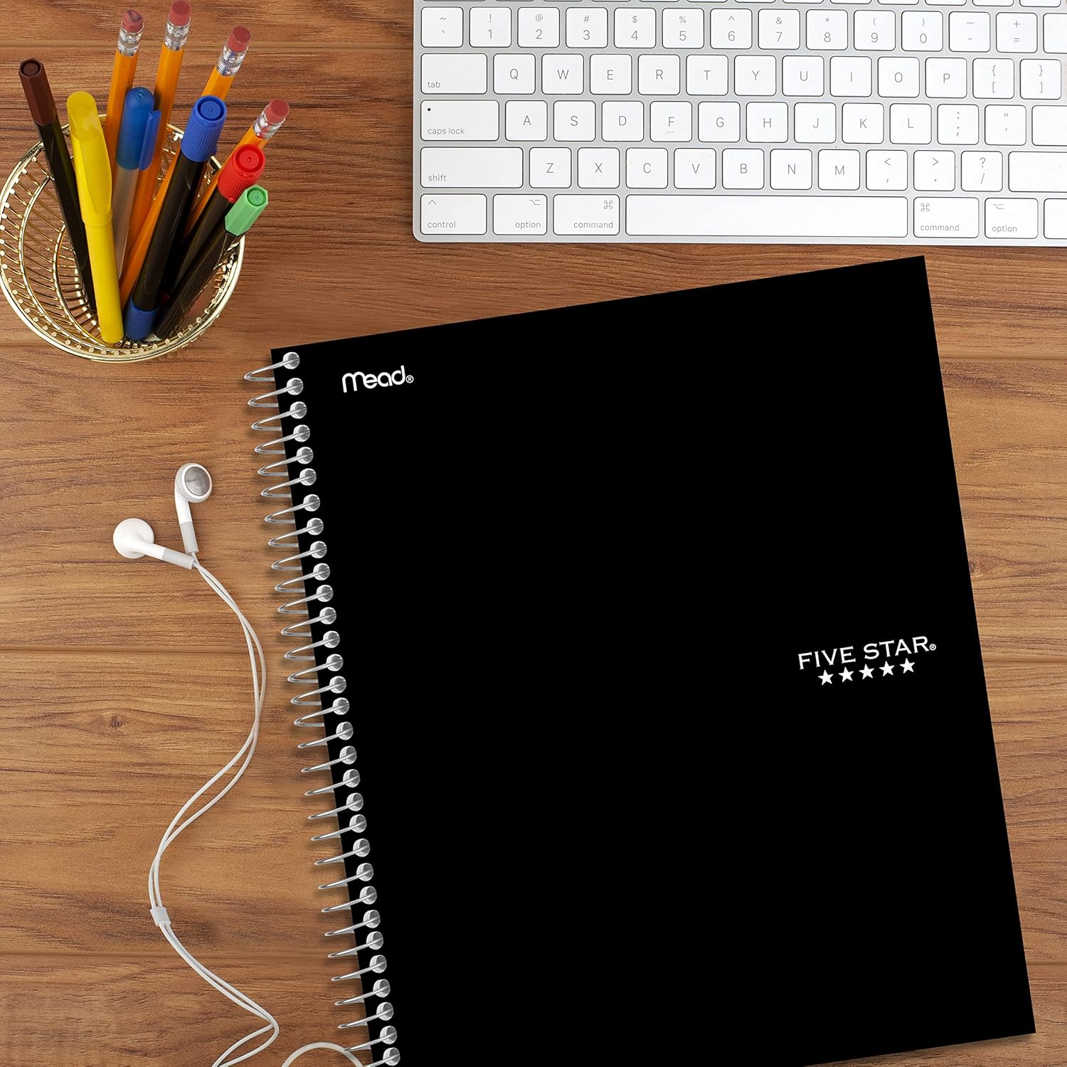 Five Star Spiral Notebooks, 1 Subject, Wide Ruled Paper, 100 Sheets, 10-1/2" x 8", New Assorted Colors, 6 Pack