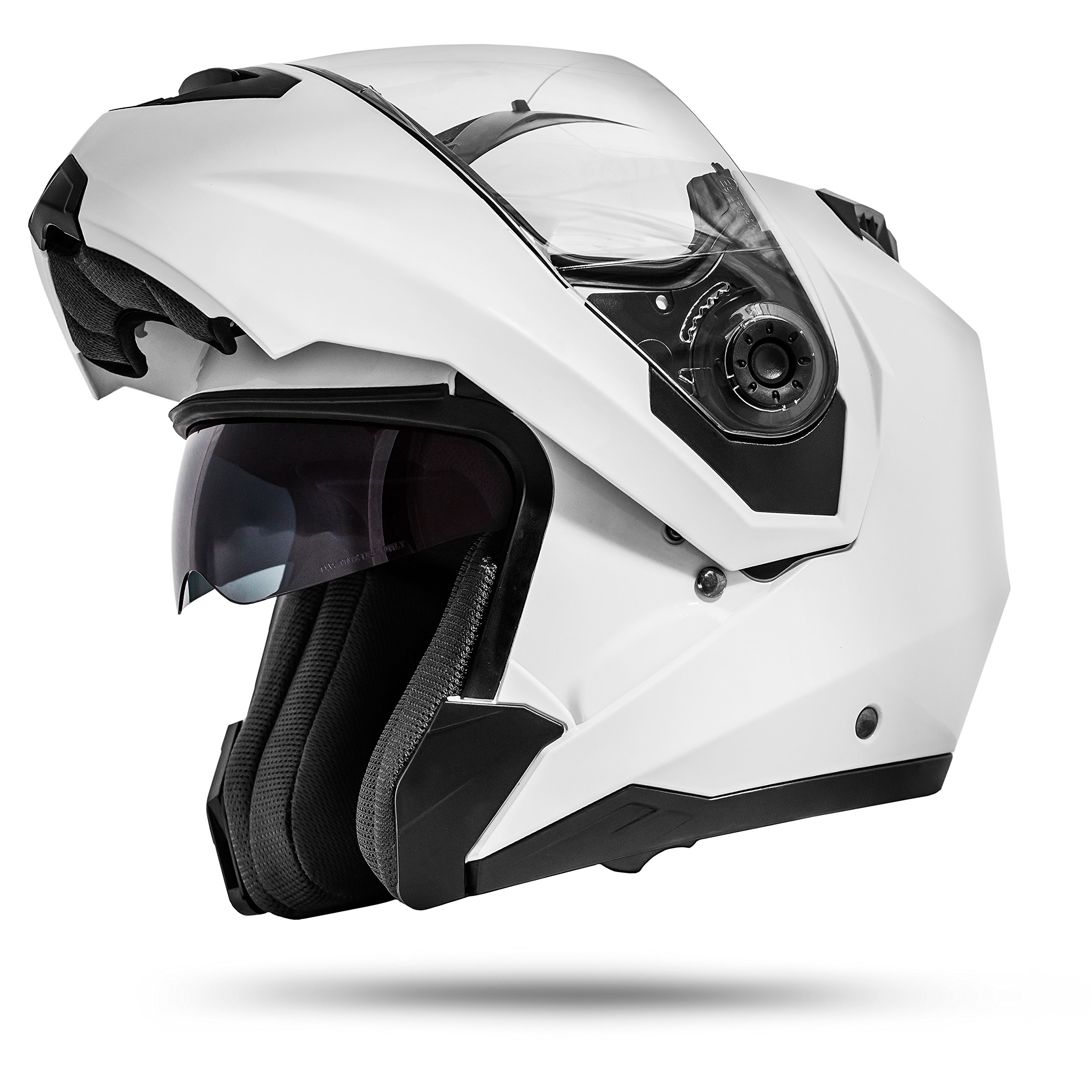 Montreal Weiß Größe L 59-60cm Klapphelm mit Doppelvisier System und der neusten Sicherheitsnorm ECE 2205
