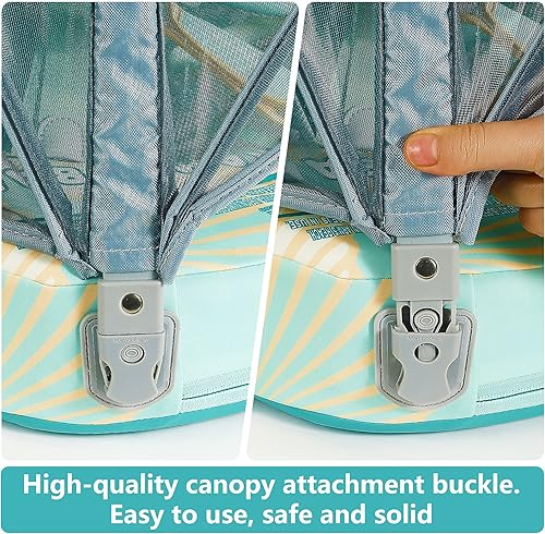 Miniatura 4 de HECCEI Add Tail - Flotador de natación para bebé Mambobaby con dosel para piscina entrenamiento de natación flotadores de agua sin aire anillo de