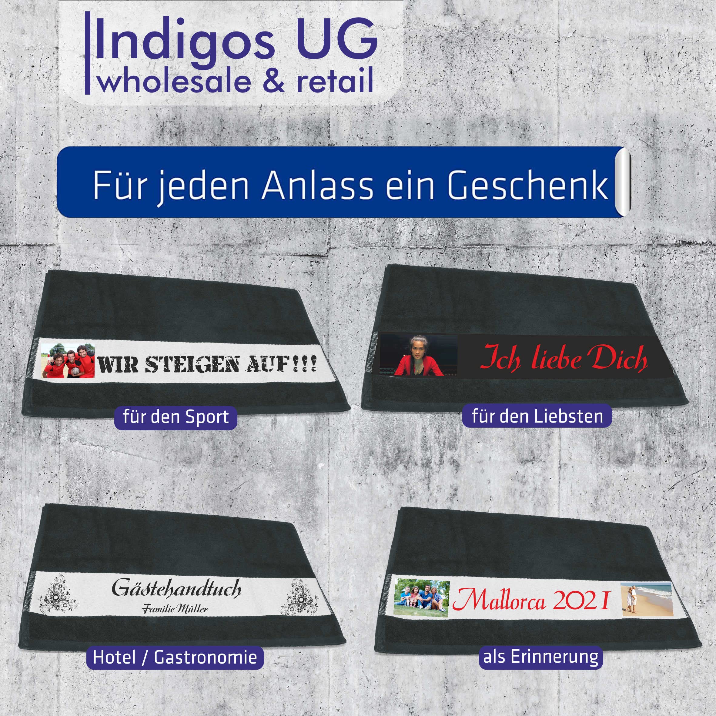 Asciugamano Personalizzato In Spugna Nera 50x100 Cm - 100% Cotone Con Foto E Testo, Regalo Originale Per Natale E Compleanni, Prodotto In Germania