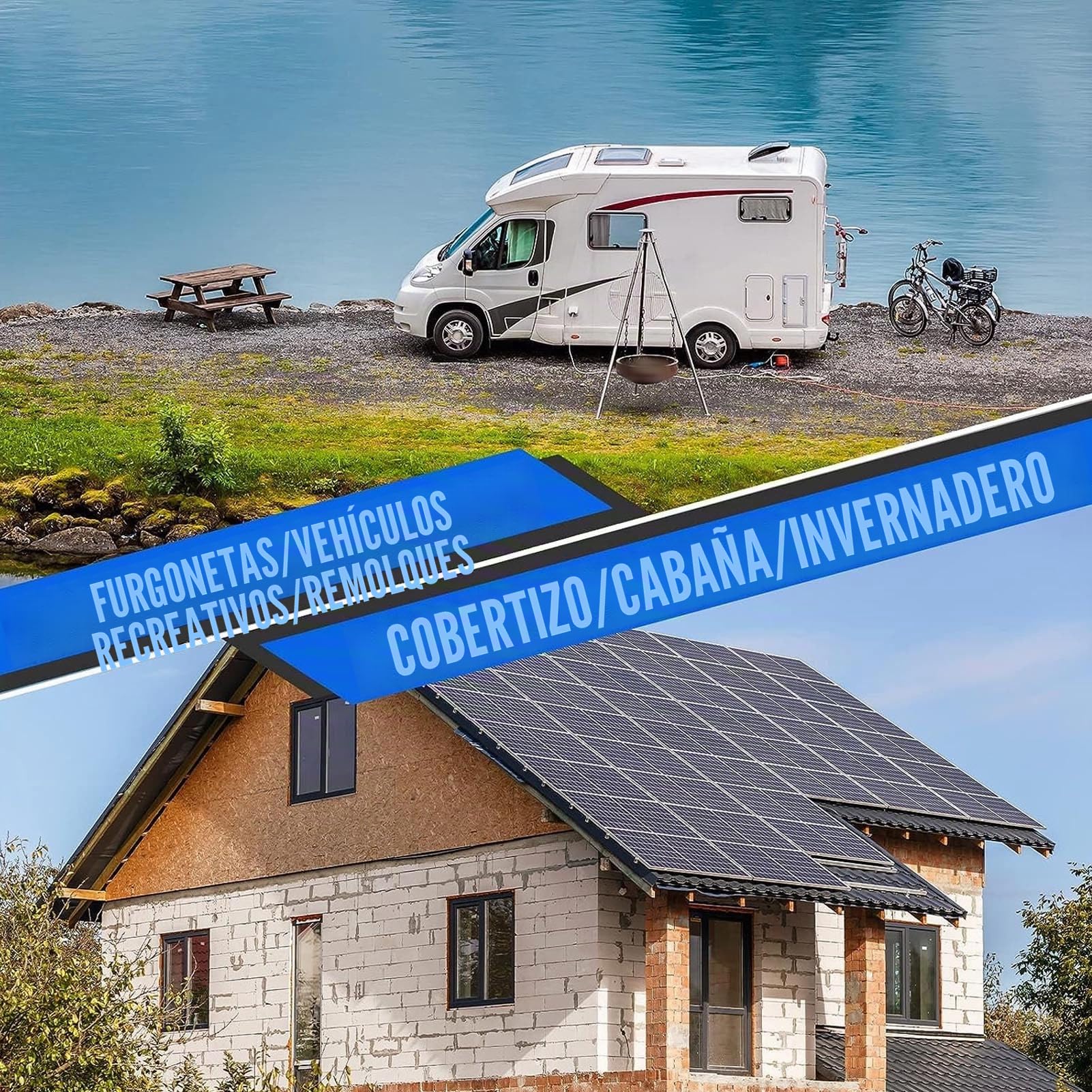 Yctze Kit de Panel Solar de 300 W, Kit de Panel Solar Monocristalino de 300 W con Controlador y Batería de 18 V, Energía y Eólica para Camping RV