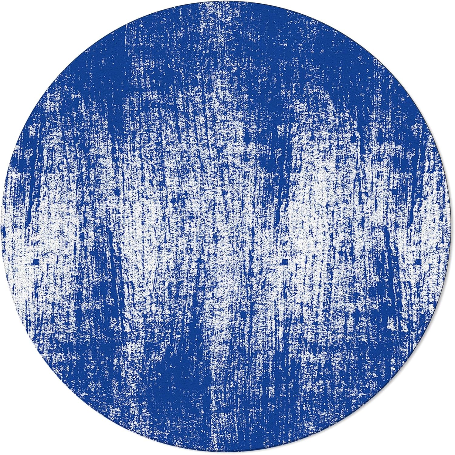 Abstract Blue Round Area Rugs Collection 4', Non Slip Indoor Circular Throw Runner Rug Floor Mat Carpet for Living Room Dining Table Bedroom Nursery Decor Modern Minimalist Oil Painting Art
