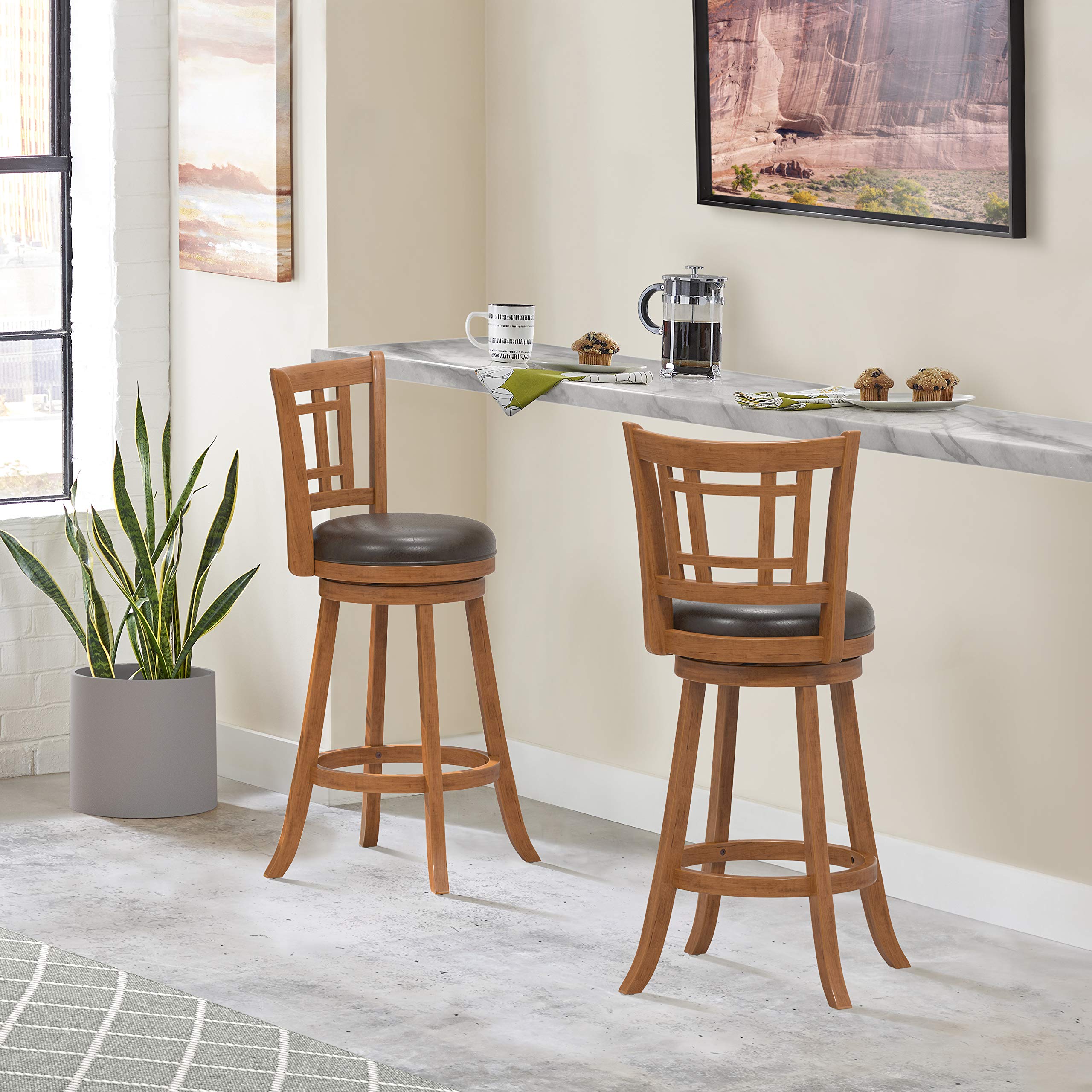 Hillsdale Fairfox Swivel Bar Stool, Barstool, Oak