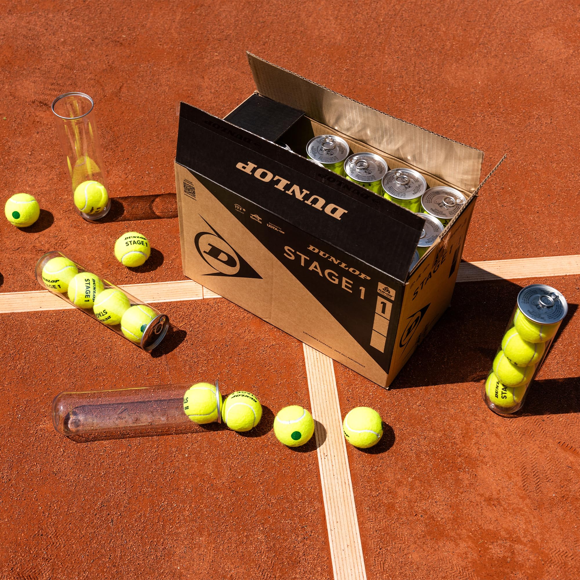DUNLOP Pallina da tennis Stage 1 verde, per bambini e principianti sul campo grande