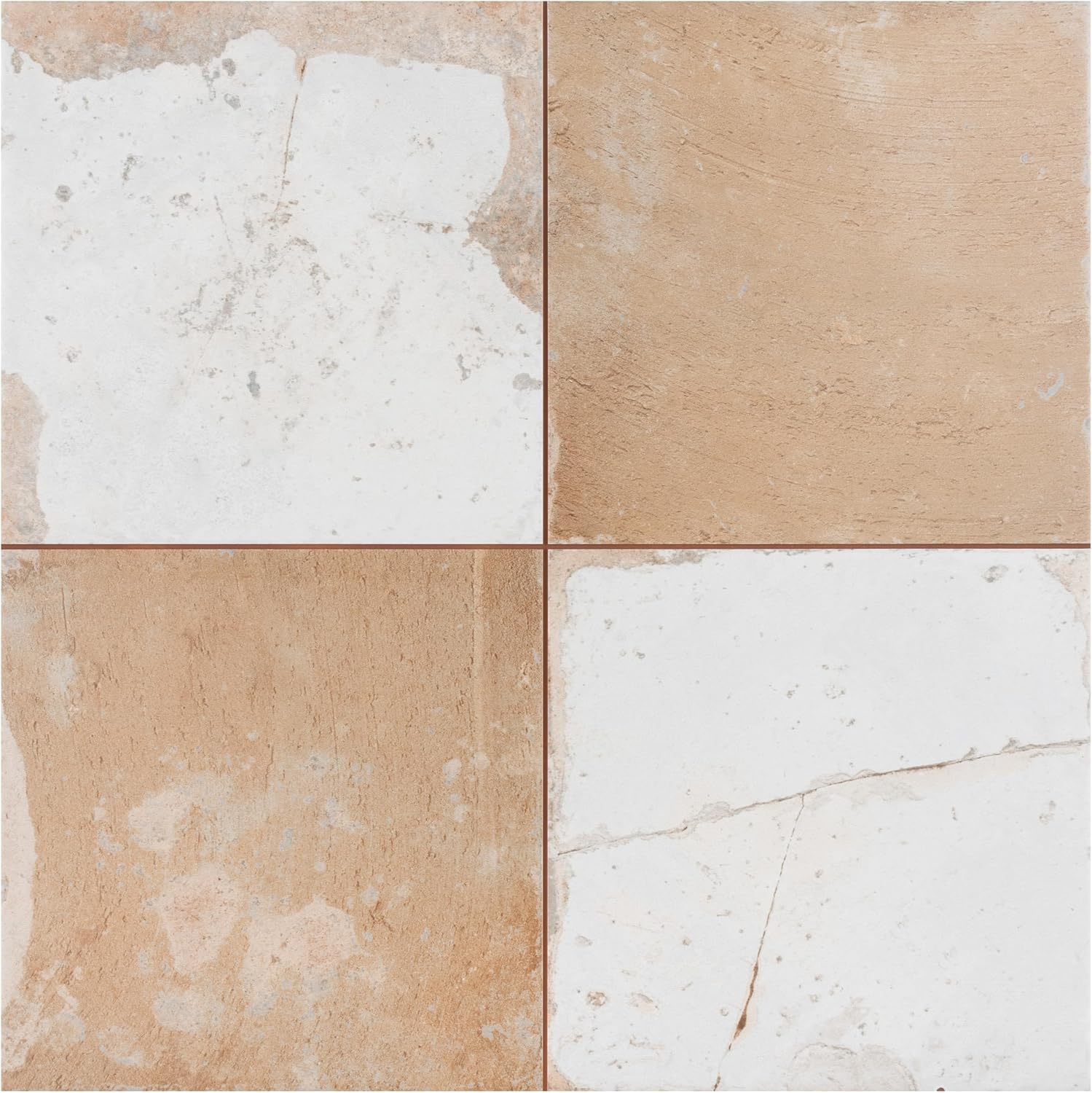 Merola Tile Kings Clay Checker Sand 17-5/8" x 17-5/8" Ceramic Floor and Wall Tile